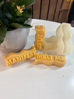 Bee Inspired Word Beeswax Candles