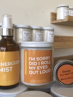 Funny Top Shelf Soy Candles w Aromatherapy Face Mist and Mini Tin Gift Set only $40