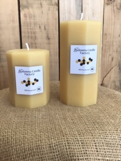 Octagon Beeswax Pillar Candle  –  2 Sizes