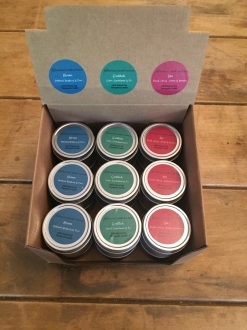 2oz Soy Tin Therapeutic Candles Case Karma-Gratitude-Love – 18 units