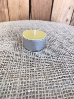 Beeswax T-light/Tealight -silver cup per unit