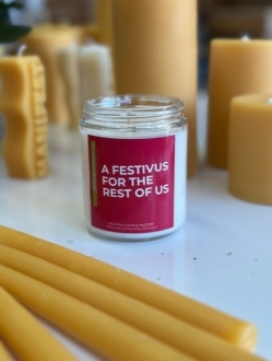 Christmas Wreath Scent: A Festivus for the rest of us:  7oz Soy Candle Apprx 40-45hrs burn🔥 time