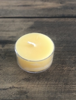 Beeswax T-light/Tealight -Clear cup per unit