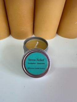 2oz Beeswax Tin Stress Relief Burns apprx 10-12hrs