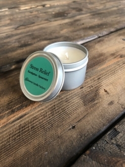 2oz Soy Tin Stress Relief Burns apprx 10-12hrs