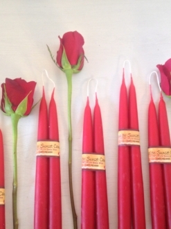 Pair of Colored Beeswax Tapers – 9″ Pair